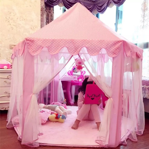 Princess Castle Tent with LED Star String Lights - Image 4