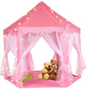 Princess Castle Tent with LED Star String Lights