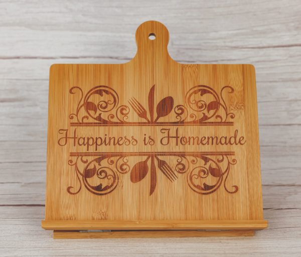Engraved Collapsible Bamboo Cookbook and Tablet Stand - Image 5