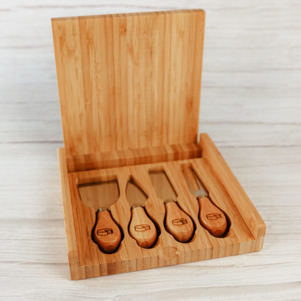 Gourmet Bamboo Cheese Board and Utensil Entertainer Set - Image 5