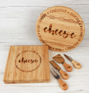 Gourmet Bamboo Cheese Board and Utensil Entertainer Set