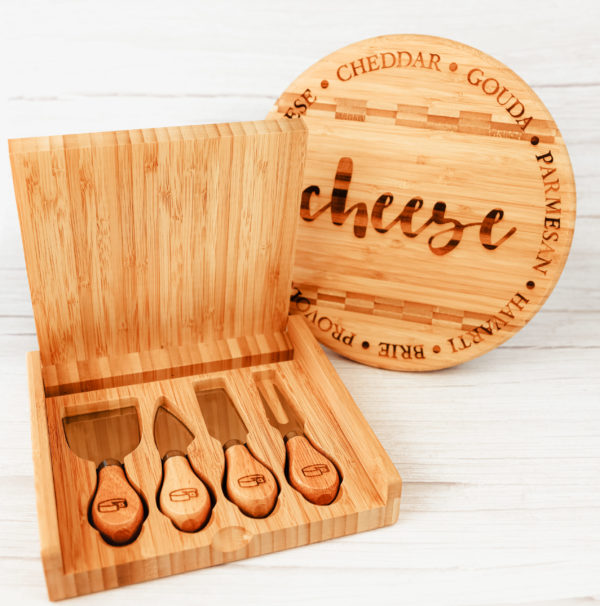 Gourmet Bamboo Cheese Board and Utensil Entertainer Set - Image 3