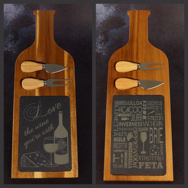 Wine Shaped Charcuterie Board and Tool Set