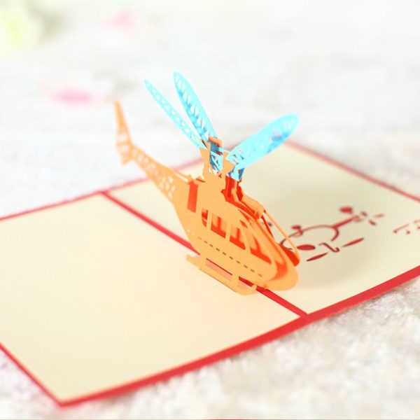 "Helicopter" 3D Pop-up Greeting Card