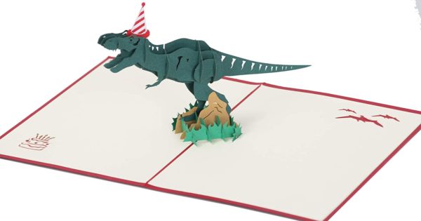 "Birthday T-Rex Dinosaur" 3D Pop-up Greeting Card