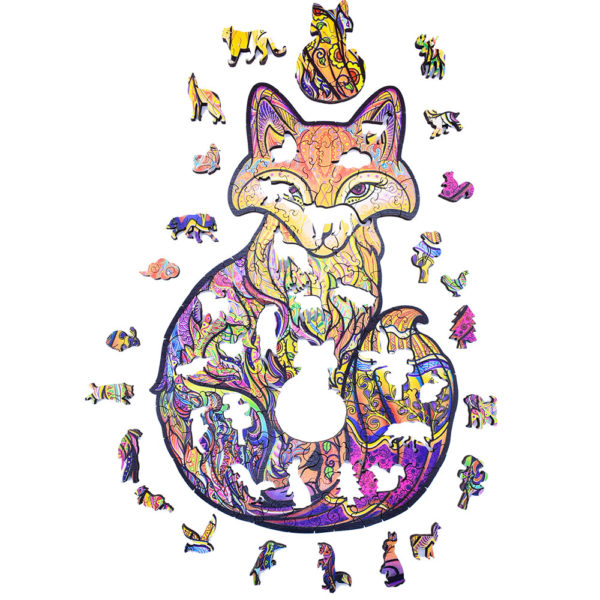 Fantasy Fox Wooden Jigsaw Puzzle - Small Size - Image 2