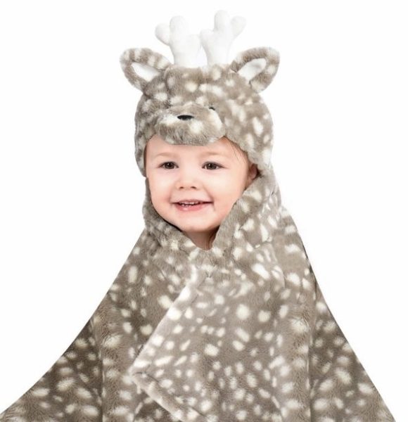 Little Miracles Hugs Collection Hooded Deer Blanket and Plush Animal Set